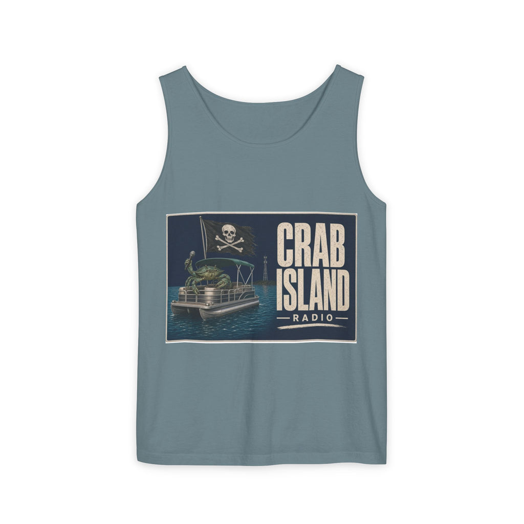 Crab Island Radio Men's Pirate Crab Tank Top - Ice Blue