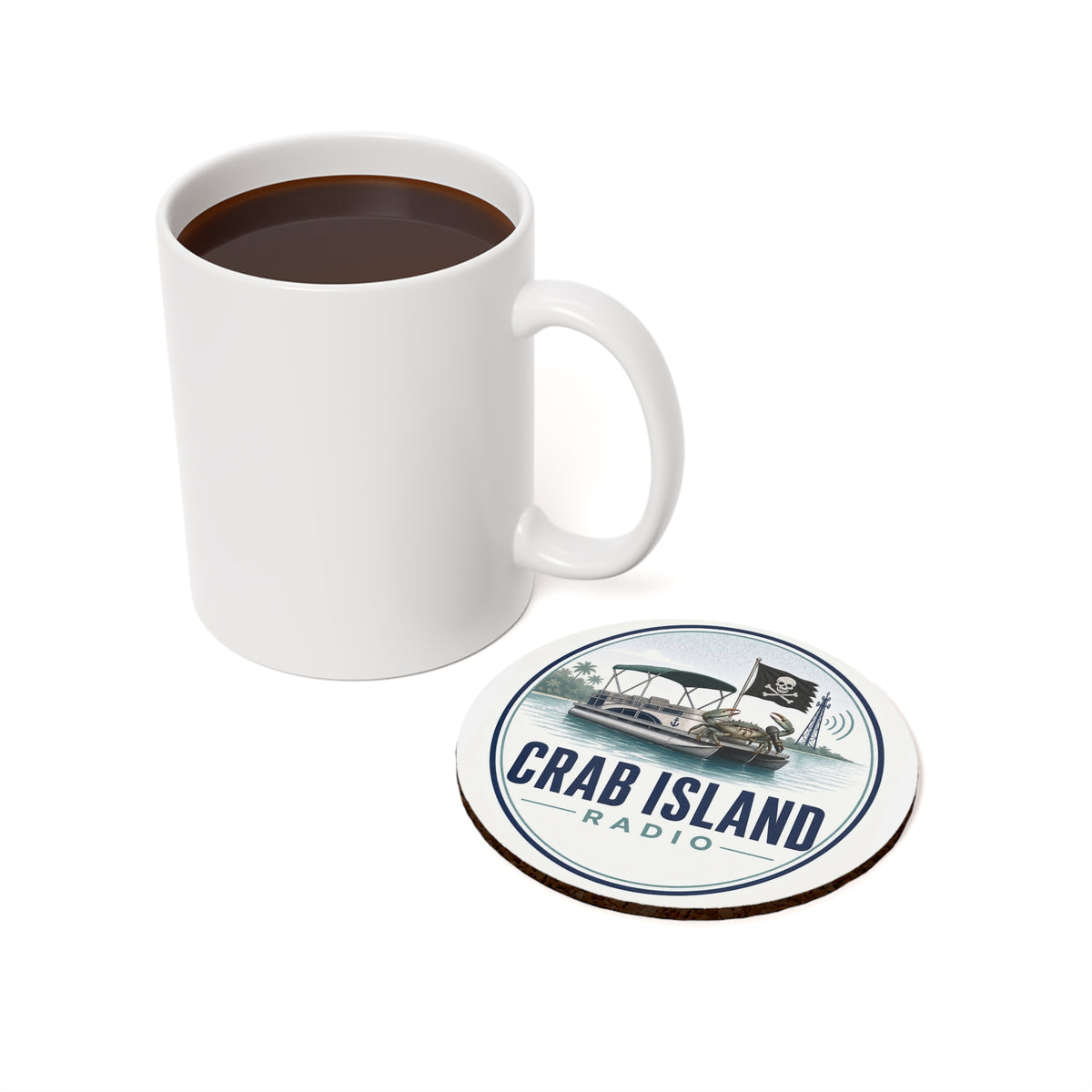Cork Back Coaster – Crab Island Radio