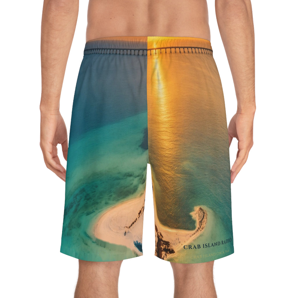 Crab Island Radio Island Sunset Full-Bleed Board Shorts