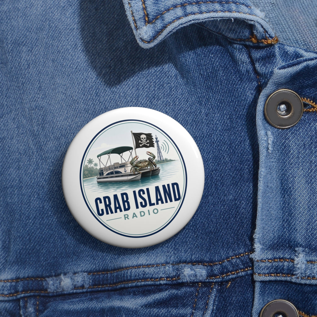 Custom Pin Buttons – Crab Island Radio