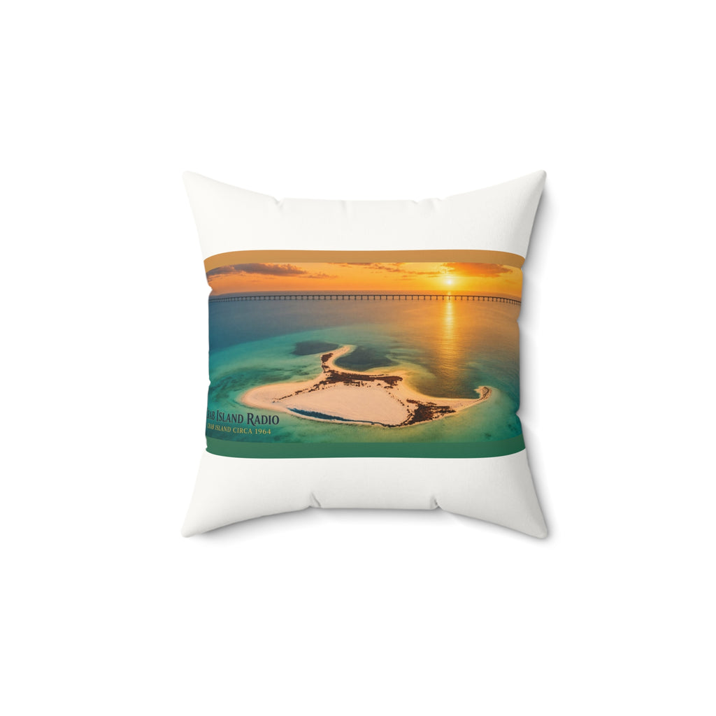 Faux Suede Square Pillow – Island Sunset