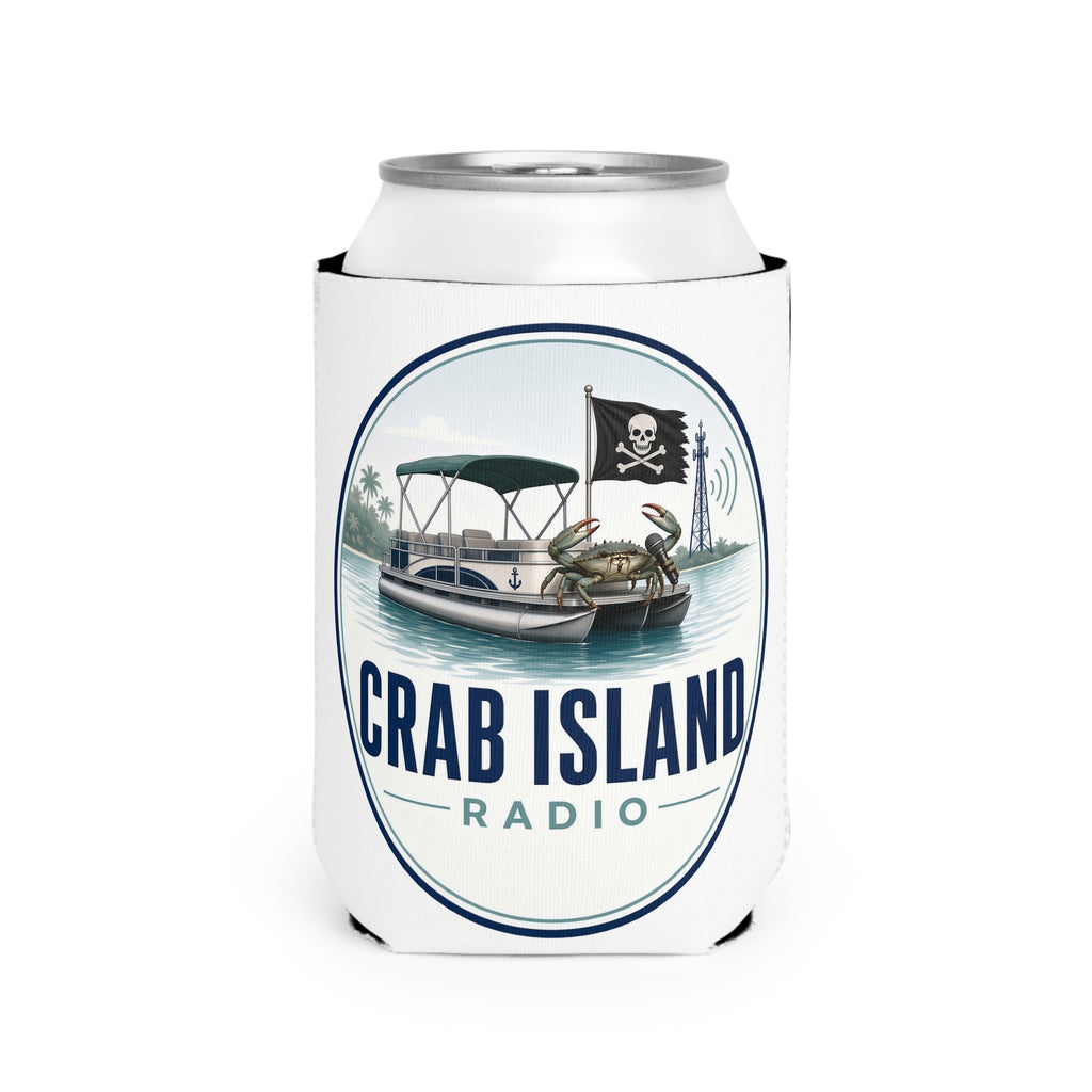 Crab Island Radio Badge Can Cooler