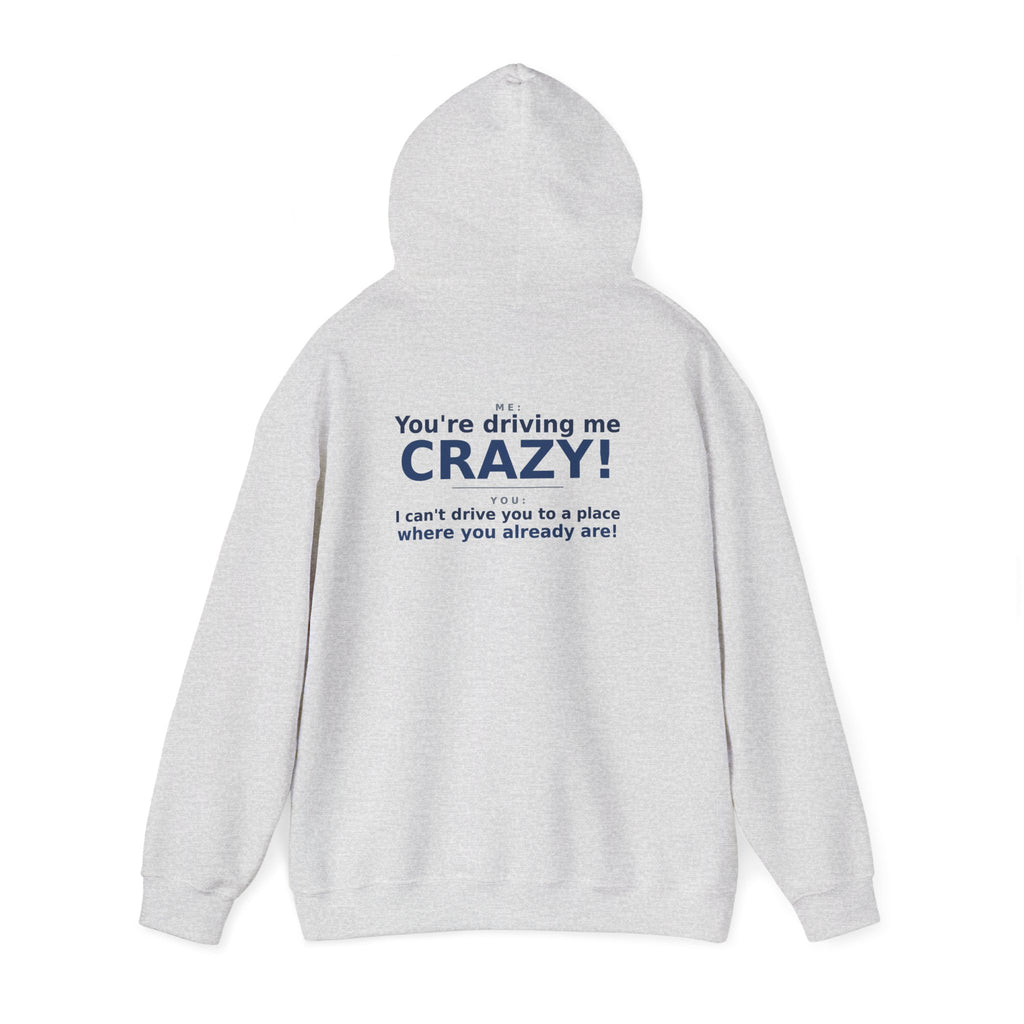 You're Driving Me Crazy Funny Hoodie - Couples Banter Hoodie (Colors A-L)