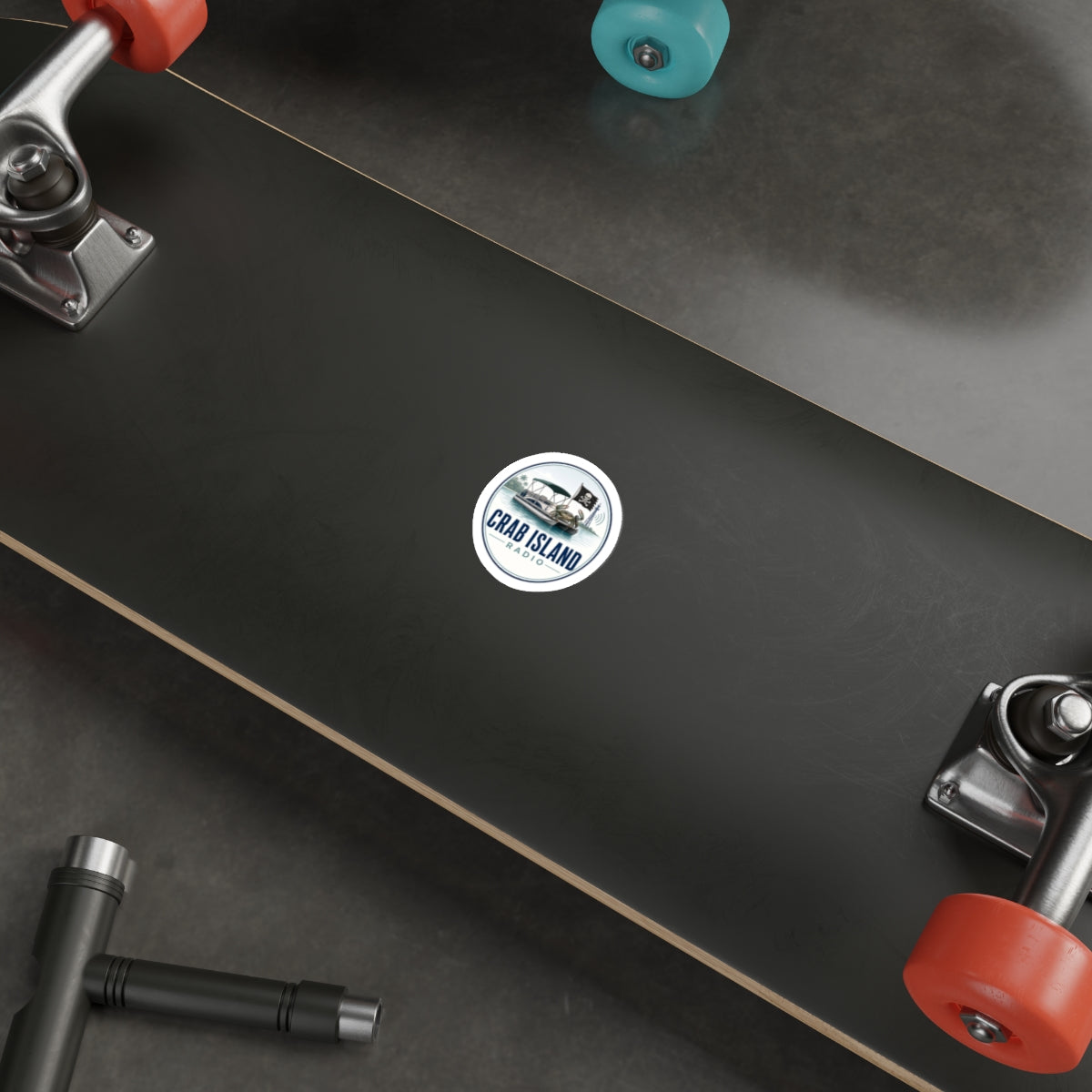 Crab Island Radio Badge Die-Cut Stickers