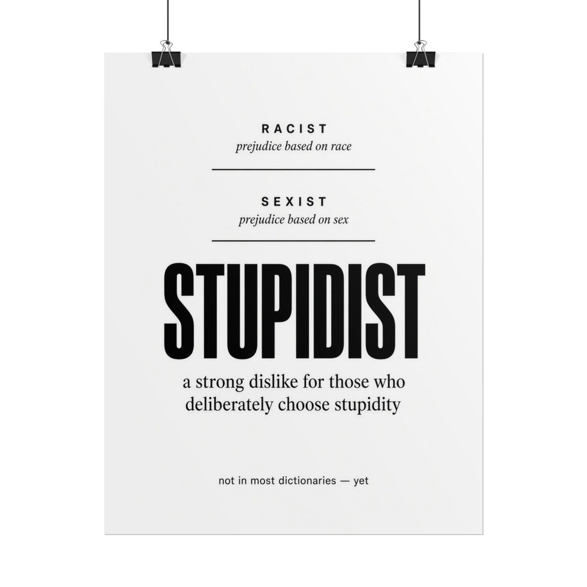 STUPIDIST Dictionary Definition Poster – Funny Wall Art Print