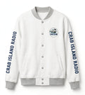 Women's Varsity Jacket (AOP) – Island Sunset (Words Sleeves)